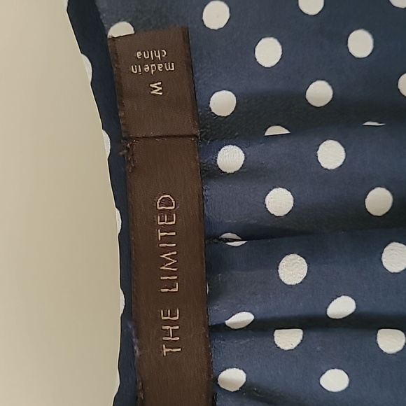 The LIMITED Navy And White Polka Dot Top - Picture 3 of 3